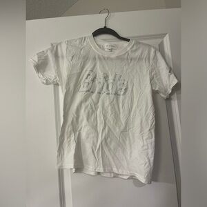 Bride Rhinestone Tee in Barbie font